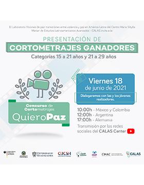 Presentación virtual de cortometrajes ganadores del concurso  «Quiero Paz»