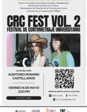 Cartel del Festival CRC vol. 2. Festival de Cortometraje Universitario