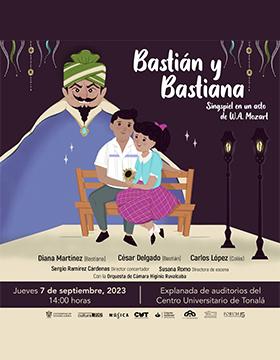 Cartel de Bastián y Bastiana, ópera para toda la familia