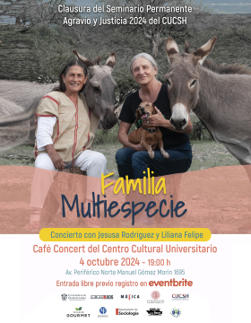 Cartel de Familia Multiespecie , concierto de Liliana Felipe