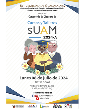 Cartel de la Ceremonia de clausura de cursos y talleres SUAM 2024-A