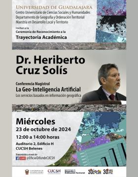 Cartel de la Ceremonia de reconocimiento a la Trayectoria Académica al Dr. Heriberto Cruz Solís