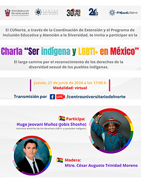 Cartel de la Charla: Ser indígena y LGBTI+ en México