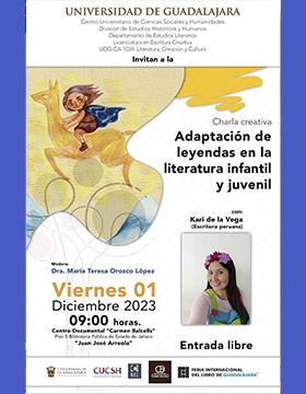 Cartel de la Charla creativa: Adaptación de leyendas en la literatura infantil y juvenil