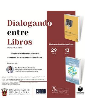 Cartel de la Charla virtual sobre: Diseño de información en el contexto de documentos médicos
