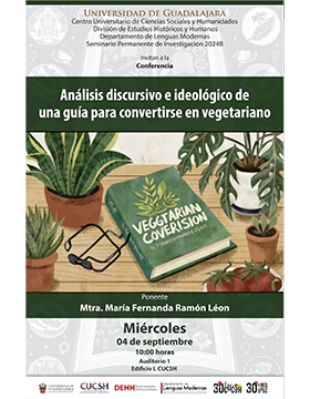 Cartel de la Conferencia: Análisis discursivo e ideológico de una guía para convertirse en vegetariano