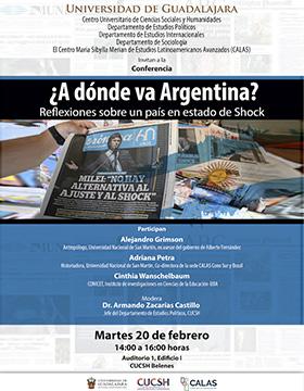 Cartel de la Conferencia: ¿A dónde va Argentina? Reflexiones sobre un país en estado de Shock