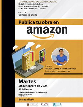 Cartel de la Conferencia charla: Publica tu obra en Amazon