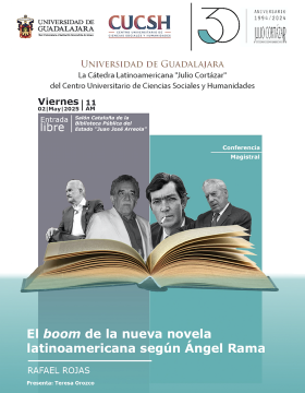Cartel de la Conferencia: El boom de la nueva novela latinoamericana según Ángel Rama