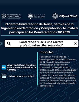 Cartel de la Conferencia: "Hacia una carrera profesional en ciberseguridad"