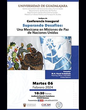 Cartel de la Conferencia inaugural de la Maestría en Global Politics and Transpacific Studies