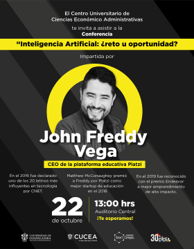 Cartel de la Conferencia: Inteligencia Artificial ¿reto u oportunidad?