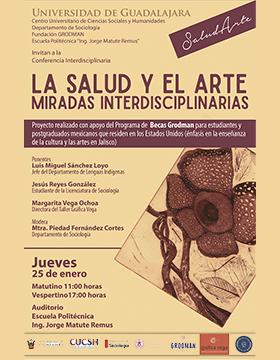 Cartel de la Conferencia interdisciplinaria: La salud y el arte. Miradas interdisciplinarias