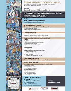Cartel de la Conferencia: La alfarería enraizada en la comunidad tonalteca. Un patrimonio cultural olvidado