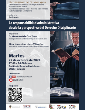 Cartel de la Conferencia: La responsabilidad administrativa desde la perspectiva del Derecho Disciplinario