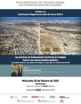 Cartel de la Conferencia: Las prácticas de Ordenamiento Territorial en la Región frente a los nuevos desafíos globales
