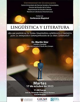Cartel de la Conferencia magistral: Lingüística y literatura