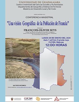 Cartel de la Conferencia magistral: Una visión geográfica de la población de Francia