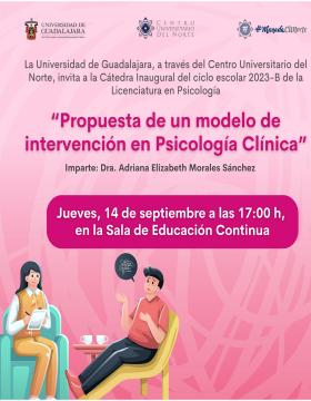 Cartel de la Conferencia Propuesta de un modelo de intervención en Psicología Clínica