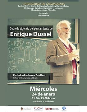 Cartel de la Conferencia: Sobre la vigencia del pensamiento de Enrique Dussel