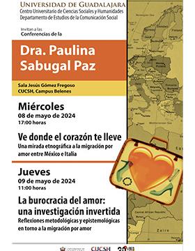 Cartel de las Conferencias de la Dra. Paulina Sabugal Paz