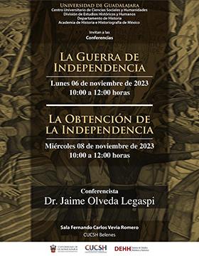 Cartel de la Conferencias: "La guerra de la Independencia" y "La obtención de la Independencia"