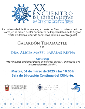 Cartel de la Entrega del Galardón Tenamaztle a la Dra. Alicia Mabel Barabas Reyna, Investigadora Emérita del INAH Oaxaca