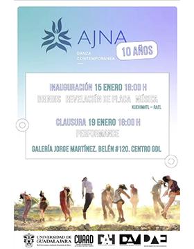Cartel de la Exposición: Celebración del décimo aniversario de la compañía de danza contemporánea "Ajna"