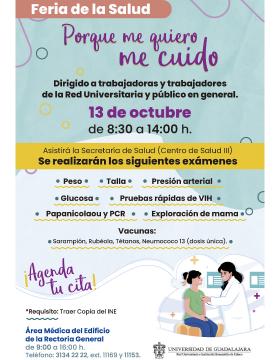 Cartel de la Feria de la salud Porque me quiero me cuido