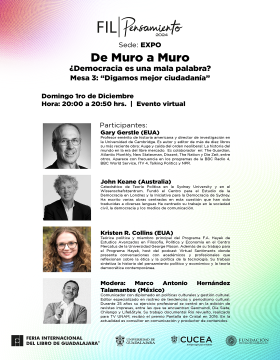 Cartel de la Mesa 3: Digamos mejor ciudadana, en el marco De Muro a Muro ¿Democracia es una mala palabra?
