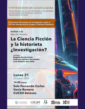 Cartel de la Mesa de discusión: La Ciencia Ficción y la historieta ¿Investigación?