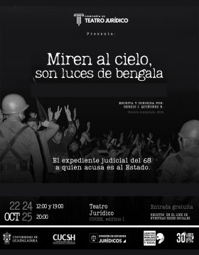 Cartel de la Obra de teatro: Miren al cielo, son luces de bengala