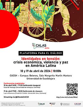 Cartel de la Plataforma para el diálogo Identidades en tensión crisis económica, violencia y paz en América Latina