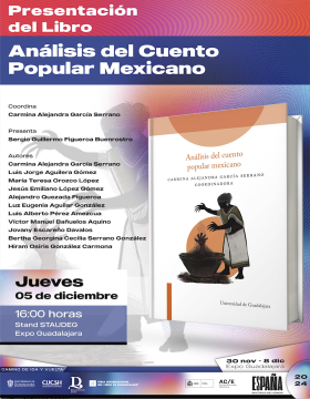 Cartel de la Presentación del libro: Análisis del cuento popular mexicano