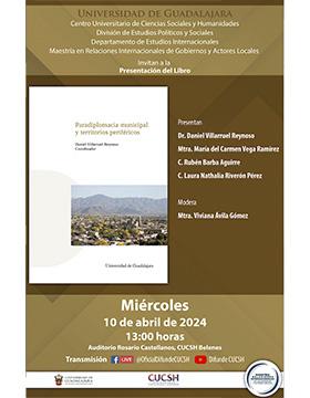 Cartel de la Presentación del libro: Paradiplomacia municipal y territorios periféricos