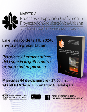 Cartel de la Presentación del libro: Retóricas y hermenéuticas del espacio arquitectónico urbano contemporáneo
