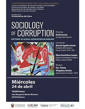 Cartel de la Presentación del libro: Sociology of corruption