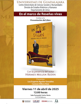 Cartel de la Presentación del libro: Un peje en el diván
