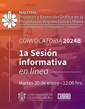 Cartel de la Sesión informativa en línea de la Maestría en Procesos y Expresión Gráfica en la Proyectación Arquitectónica-Urbana