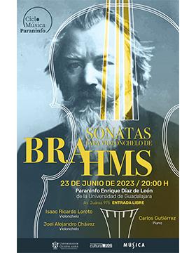 Cartel de la Sonatas para violonchelo de Brahms