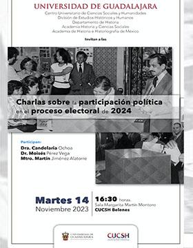 Cartel de las Charlas sobre la participación política en el proceso electoral de 2024