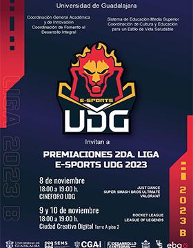 Cartel de las Premiaciones de la 2da. liga E-sports UDG 2023