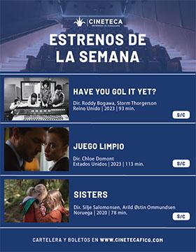 Cartel de los estrenos de la Cineteca FICG, del 28 de septiembre al 4 de octubre