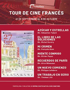 Cartel del tour de cine frances del Cineforo Universidad, del 20 al 27 de septiembre