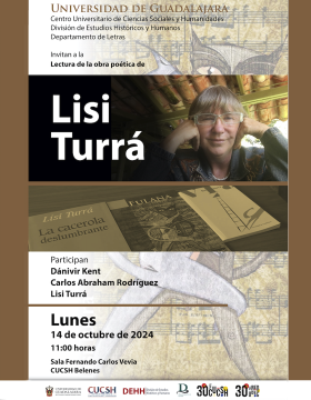Cartel de la Lectura de la obra poética de Lisi Turrá