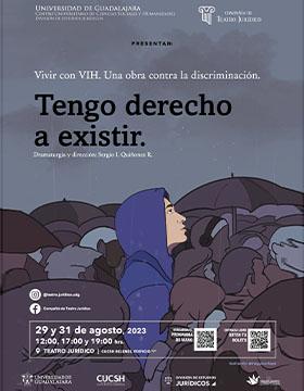 Cartel de Vivir con VIH. Una obra contra la discriminación. Tengo derecho a existir