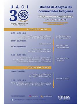 Cartel del 30° aniversario de la Unidad de Apoyo a las Comunidades Indígenas de la Universidad de Guadalajara