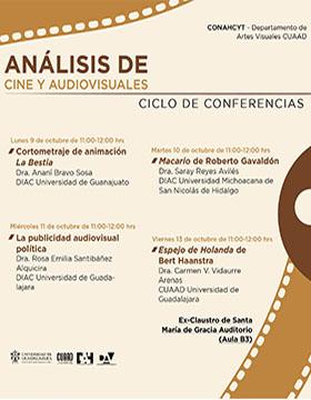 Cartel del Ciclo de conferencias: Análisis de cine y audiovisuales