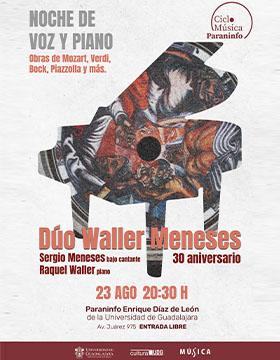 Cartel del Ciclo de música en el Paraninfo: Dúo Waller Meneses (piano y voz)