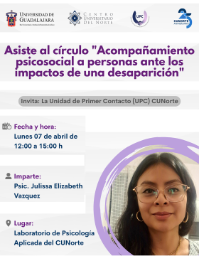 Cartel del Círculo: Acompañamiento psicosocial a personas ante los impactos de una desaparición